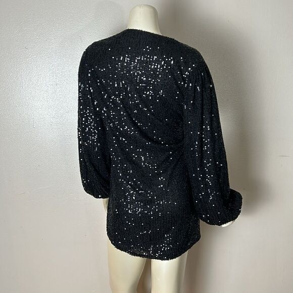 MABLE black sequins mini wrap dress sz XS extra small party cocktail prom dance - Picture 5 of 10